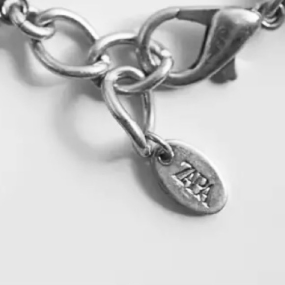 Zara Jewelry - Zara 925 Silver Sparkling Two hearts Clavicle Chain Choker Necklace